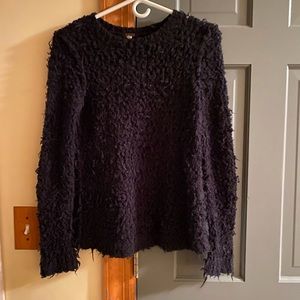 Free people black fuzzy sweater. Size small/petite